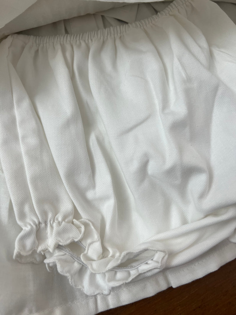 Abito battesimale con culotte ricamo roselline