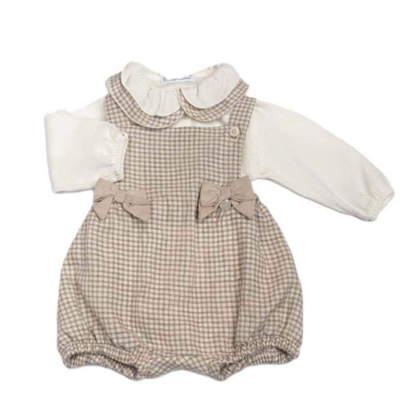 Completo bimba body e salopette vichy