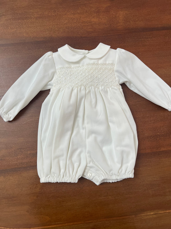 Pagliaccetto battesimale in punto smock