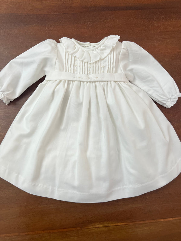 Abito battesimale con culotte ricamo roselline