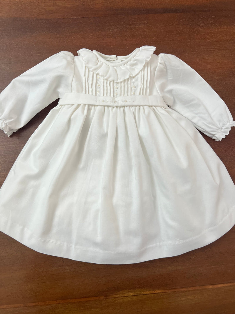 Abito battesimale con culotte ricamo roselline