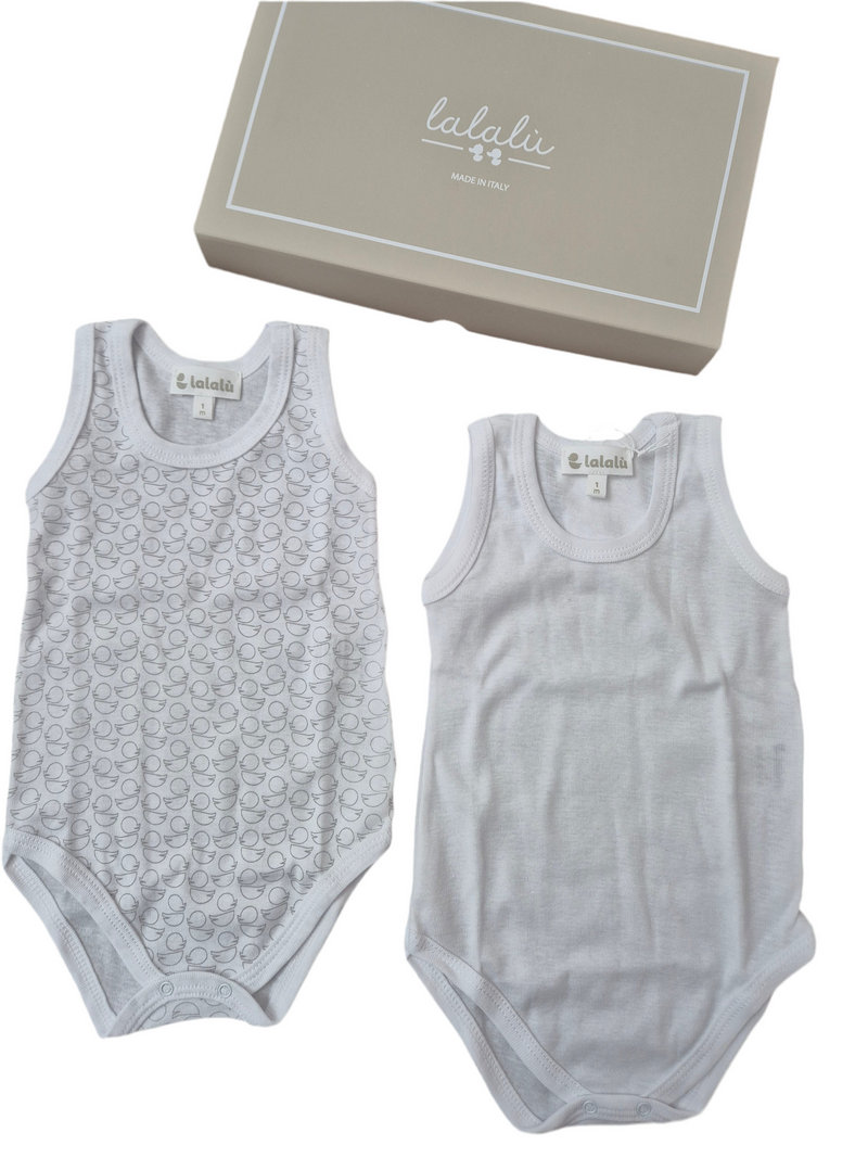 Body bi-pack in cotone spalla larga