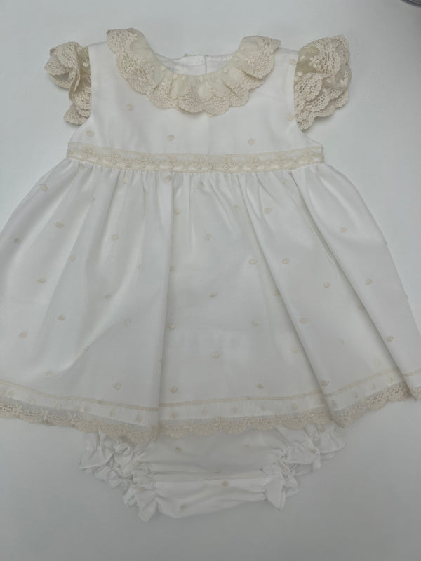 Completo con culotte e cuffietta battesimale