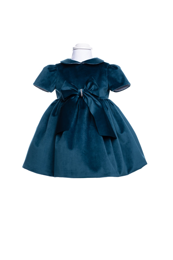 Abito elegante in velluto con fiocco