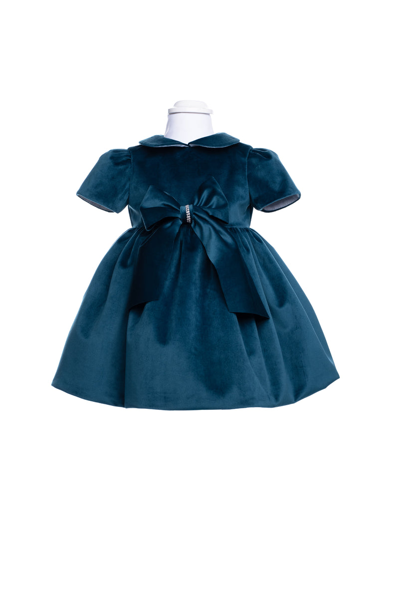 Abito elegante in velluto con fiocco
