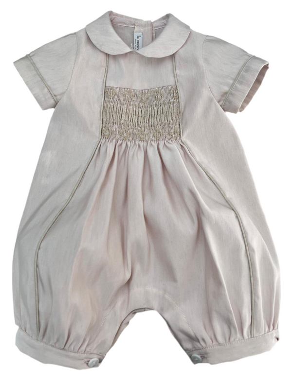 Pagliaccetto cerimonia shantung punto smock