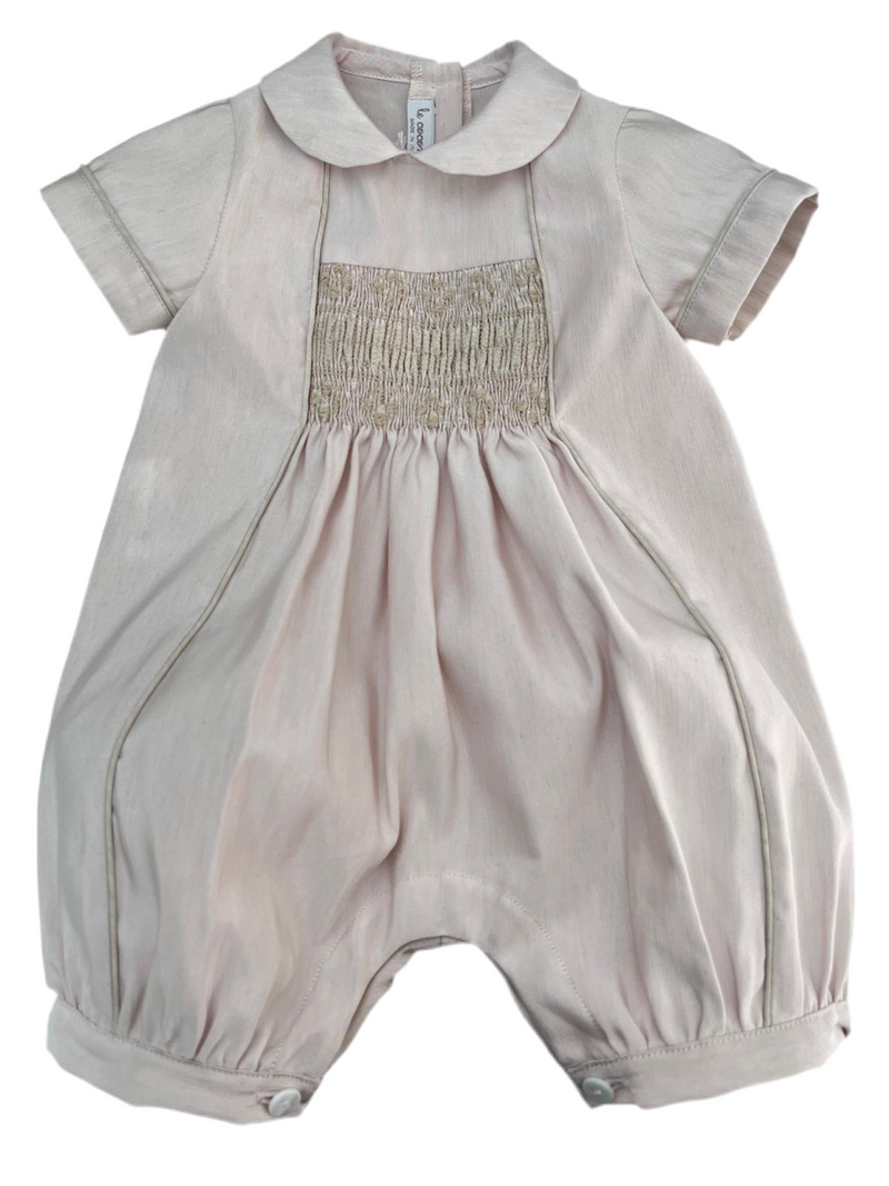 Pagliaccetto cerimonia shantung punto smock