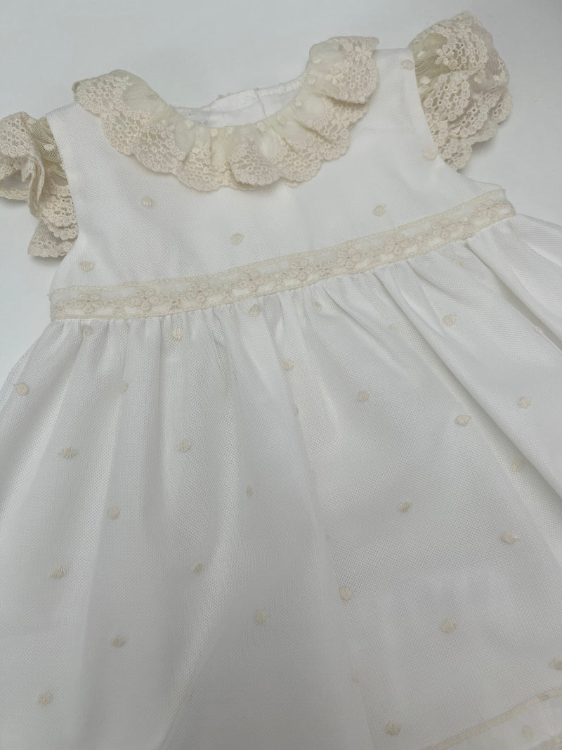 Completo con culotte e cuffietta battesimale