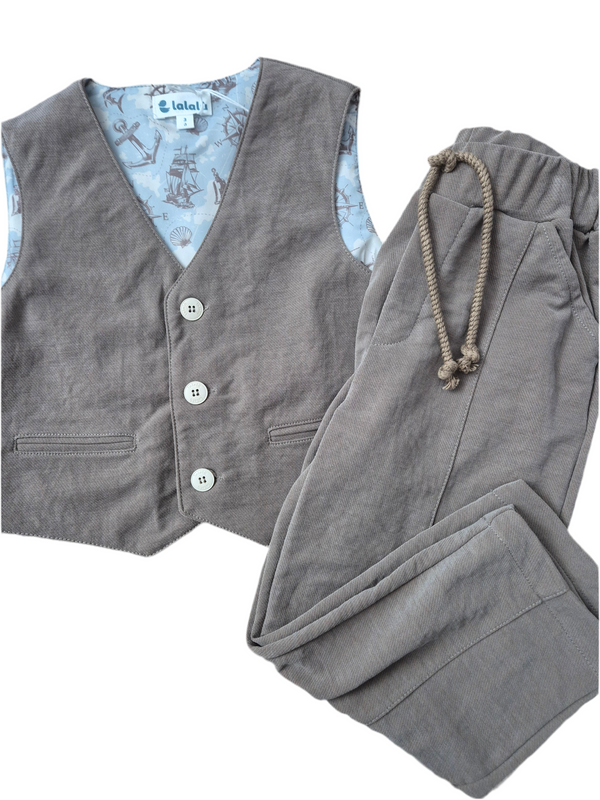 Completo bimbo modal gilet e pantalone