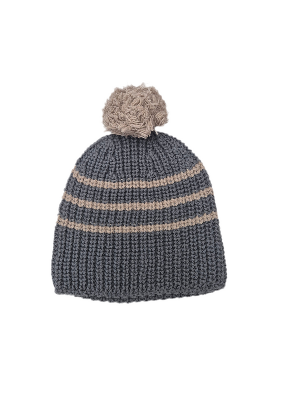 Cappello con pom pon in cotone organico