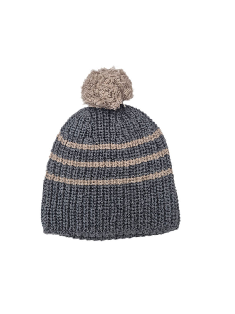 Cappello con pom pon in cotone organico