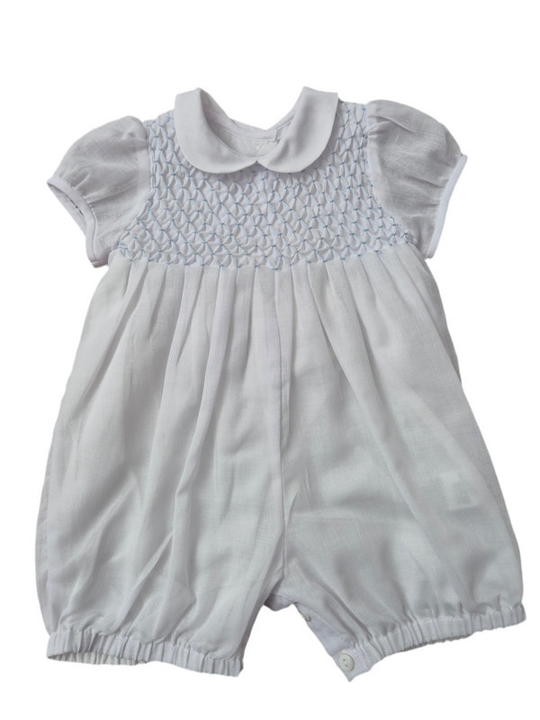 Pagliaccetto battesimale punto smock
