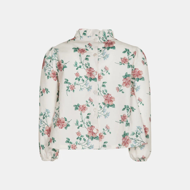 Blusa in velluto floreale