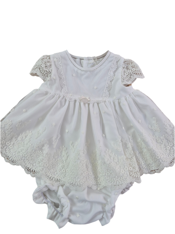 Completo battesimale con culotte e cuffia