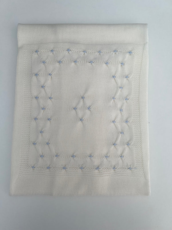 Coperta in pura lana punto smock