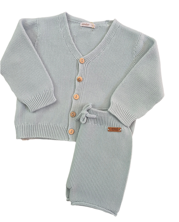 Completo cardigan e bermuda in cotone