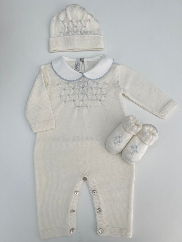 Tutina in pura lana con cappellino e babbucce