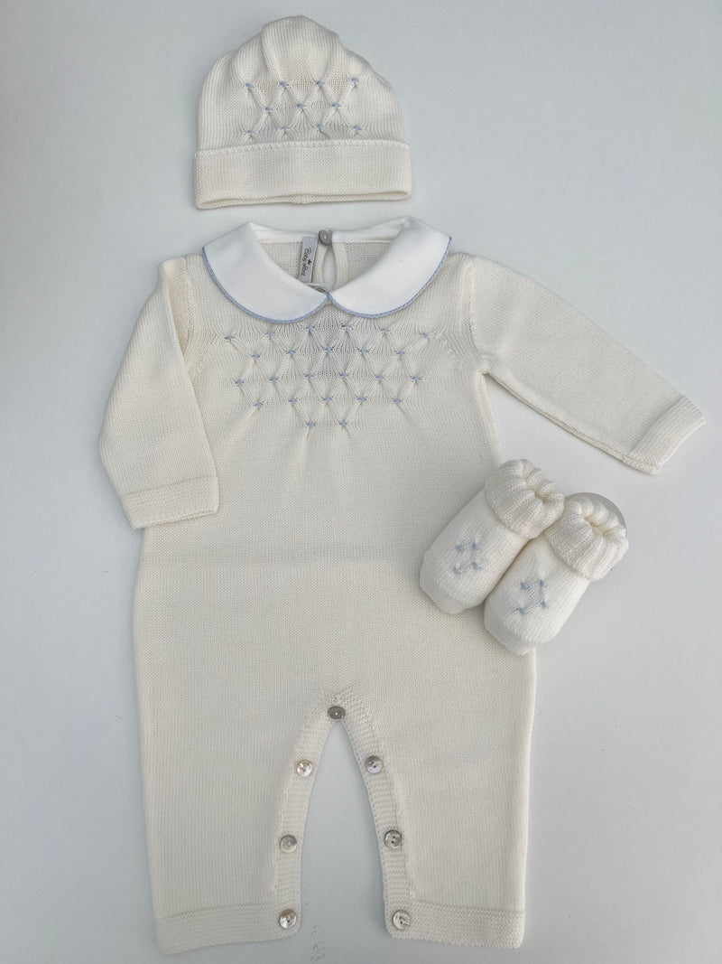 Tutina in pura lana con cappellino e babbucce