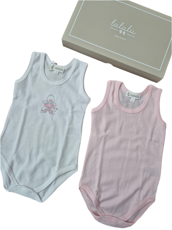 Body bi-pack in cotone spalla larga