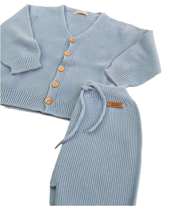 Completo cardigan e bermuda in cotone