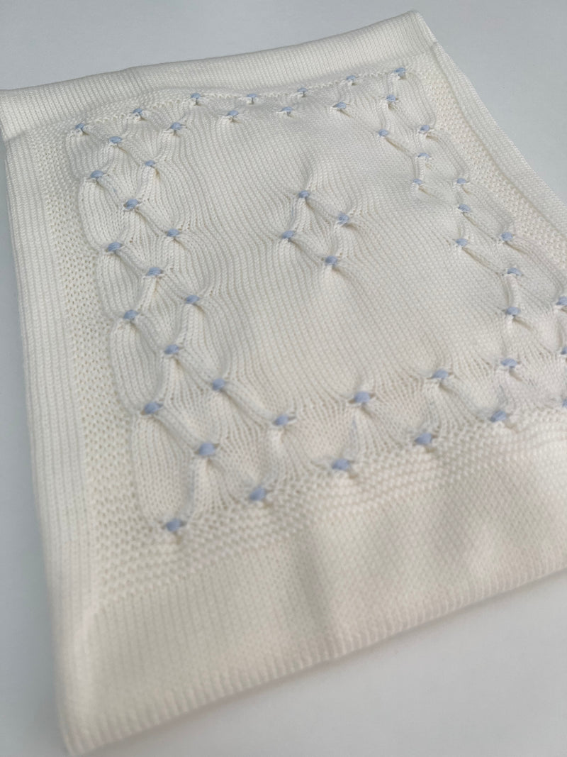 Coperta in pura lana punto smock