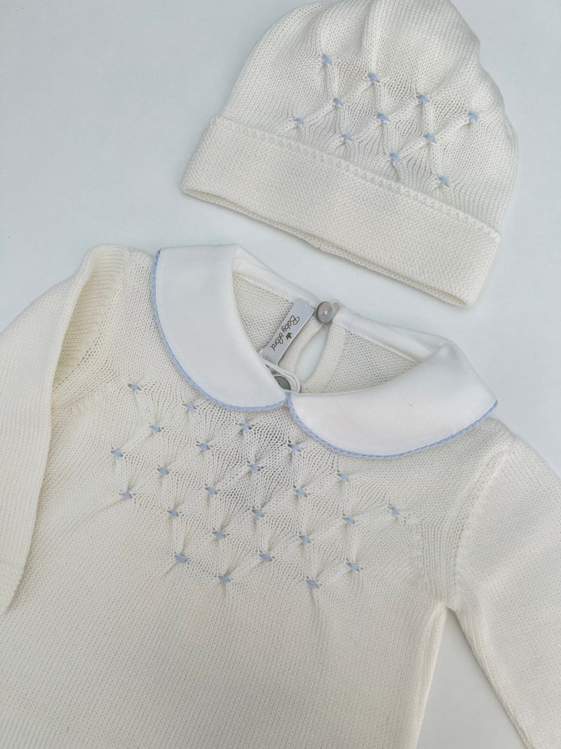 Tutina in pura lana con cappellino e babbucce