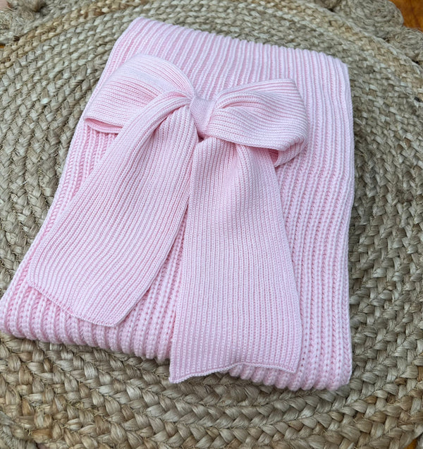 Coperta in pura lana con fiocco