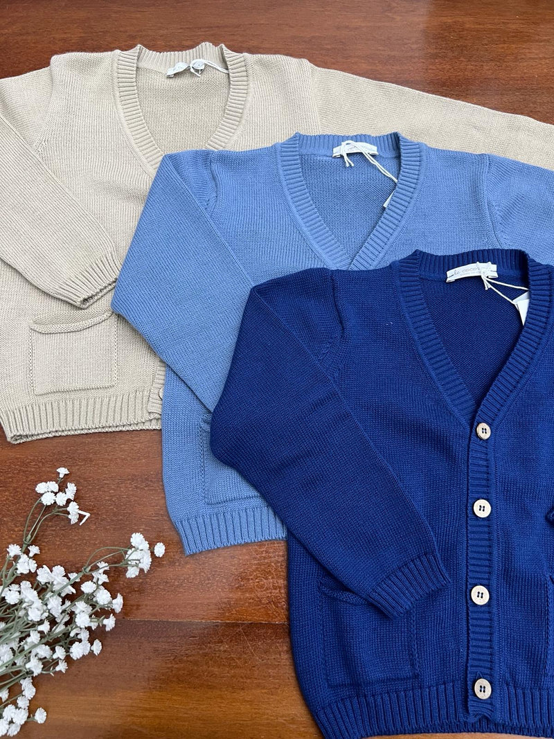 Cardigan bimbo in filo vari colori