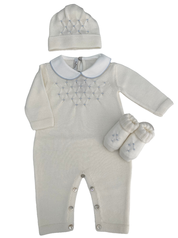 Tutina in pura lana con cappellino e babbucce