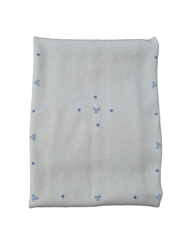 Coperta in pura lana fiocchetti e pois