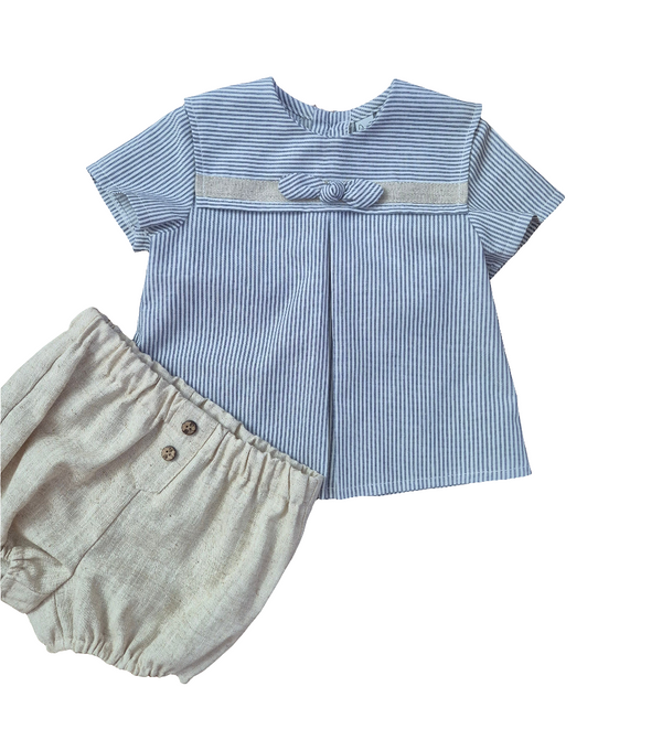 Completo camicia e culotte righe