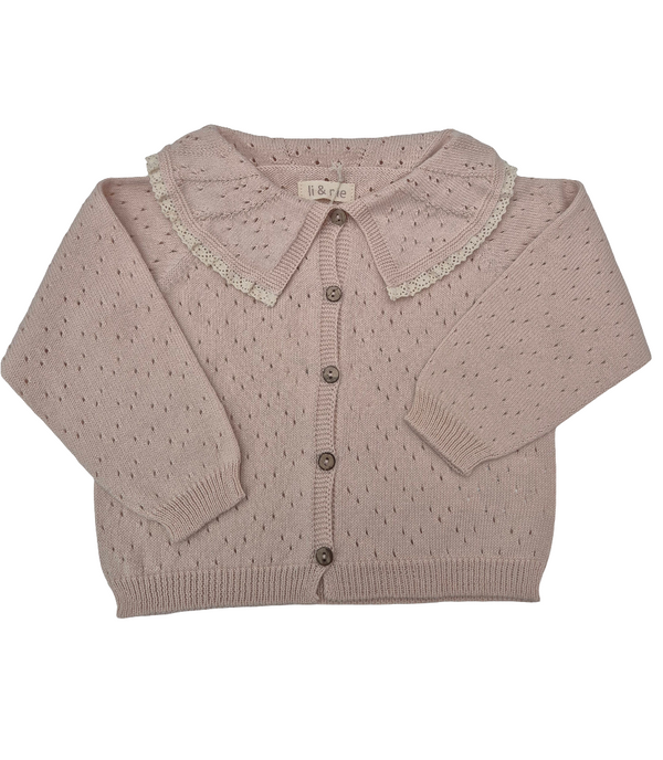 Cardigan traforato in cotone organico