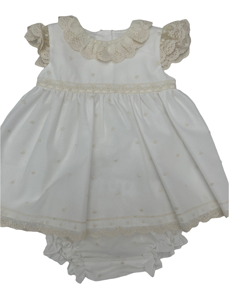 Completo con culotte e cuffietta battesimale