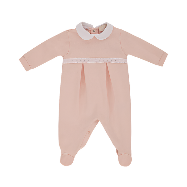 Tutina in jersey cotone ricamata al centro vari colori
