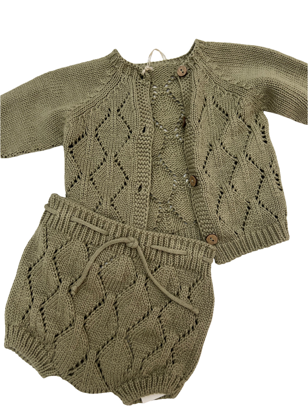 Completo corto con culotte in cotone organico