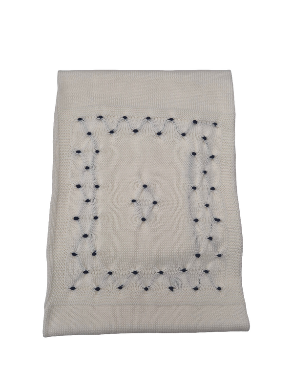 Coperta in pura lana punto smock