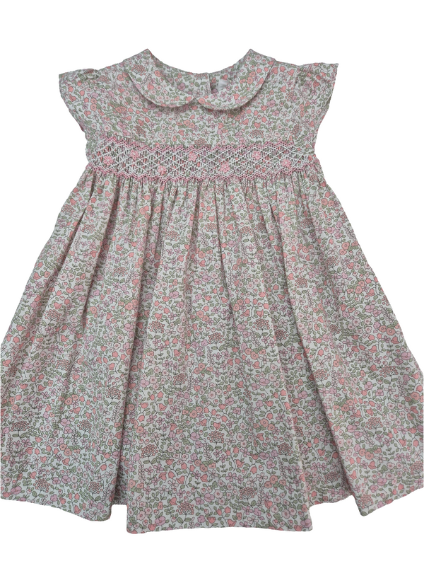 Vestito con culotte in cotone punto smock