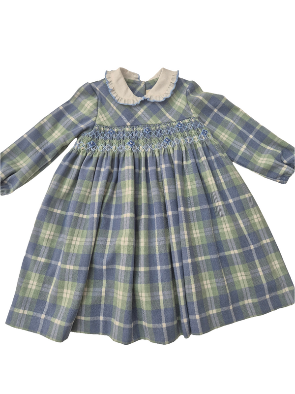 Abito punto smock in tartan