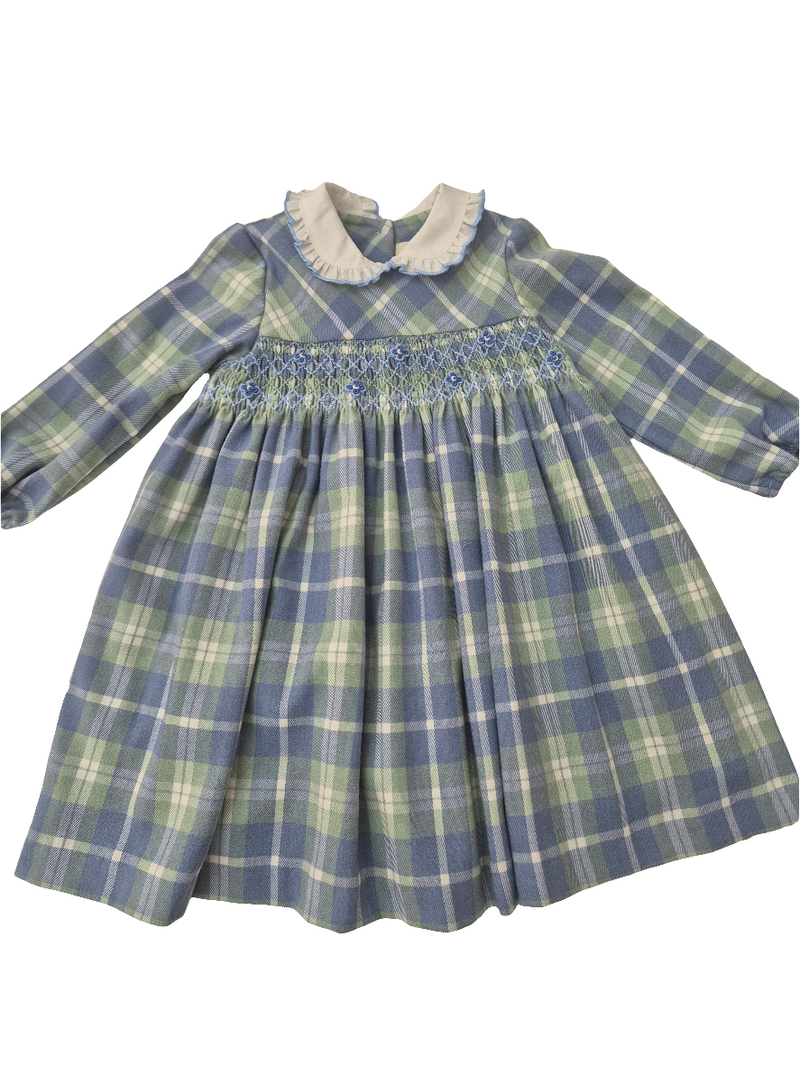Abito punto smock in tartan