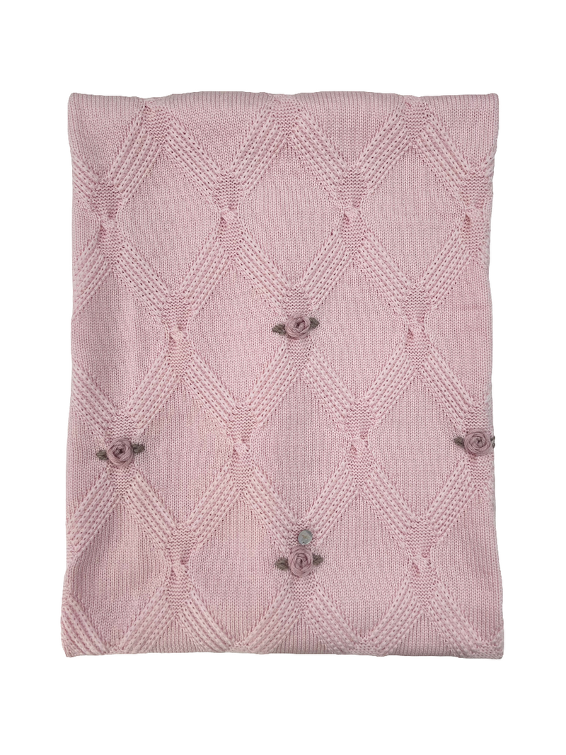 Coperta in pura lana roselline