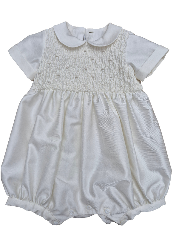 Pagliaccetto battesimale punto smock