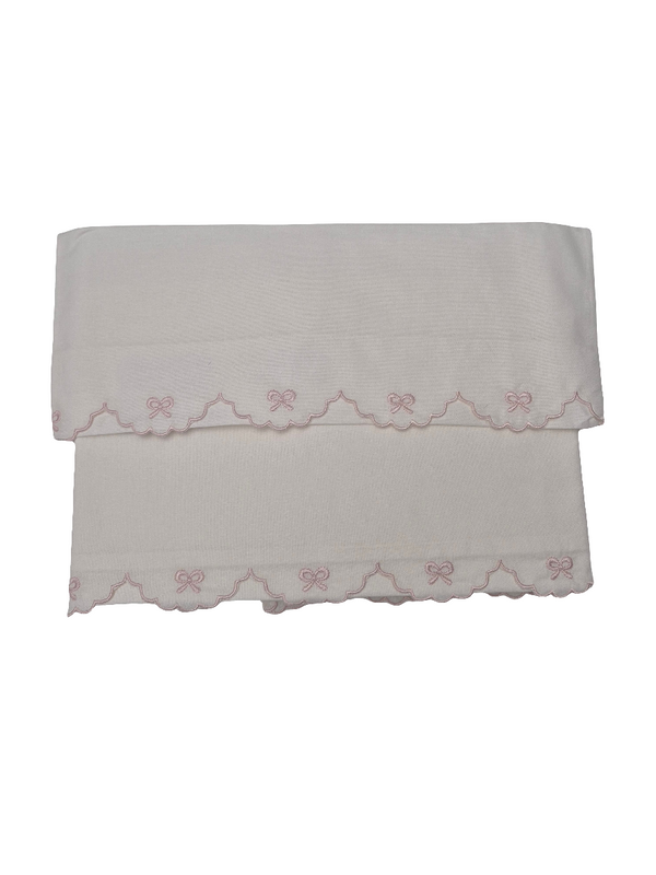 Set lenzuola 3 pezzi in cotone fiocchetti