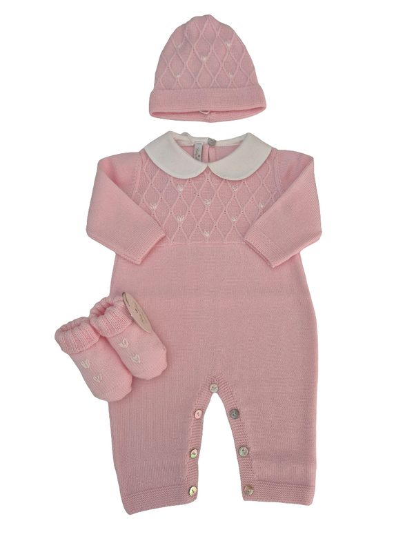Tutina in pura lana con cappellino e babbucce