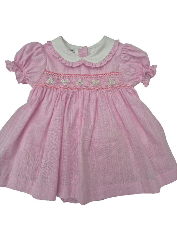 Vestito a body in cotone punto smock