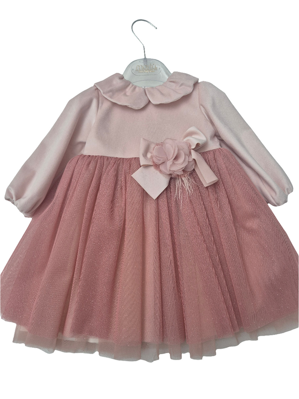 Abito elegante in velluto e tulle