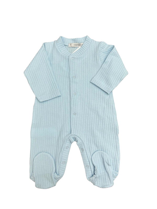 Tutina in cotone con piedini waffle