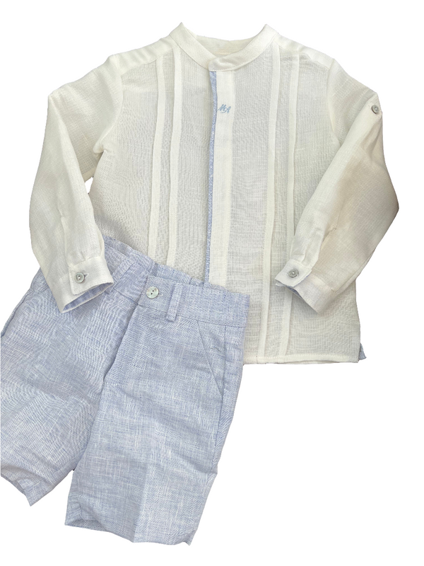 Completo camicia e bermuda in lino