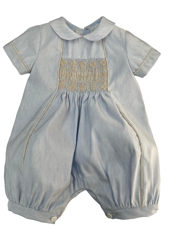 Pagliaccetto cerimonia in shantung punto smock