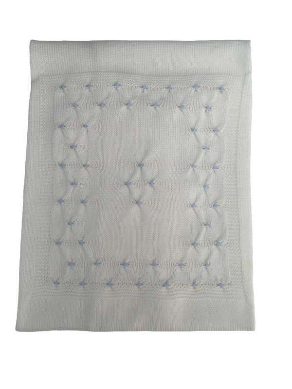 Coperta in pura lana punto smock