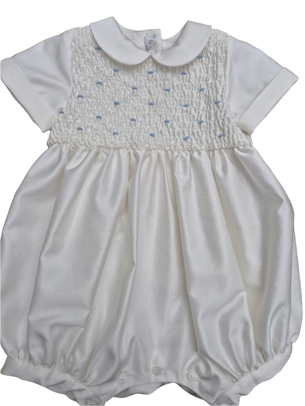 Pagliaccetto battesimale punto smock